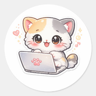 Autocollant de chat mignon pour ordinateur portabl