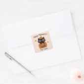 Autocollant de chat noir mignon et joyeux Hallowee (Enveloppe)