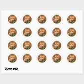 Autocollant de chat orange mignon buvant du thé ca (Feuille)