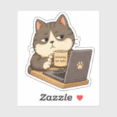 Autocollant de chat pas vraiment intéressant (Feuille)