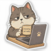 Autocollant de chat pas vraiment intéressant (Devant)