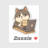 Autocollant de chat pas vraiment intéressant (Feuille)