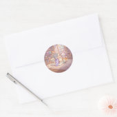 Autocollant de chat pastel et bibliothèque amis (Enveloppe)