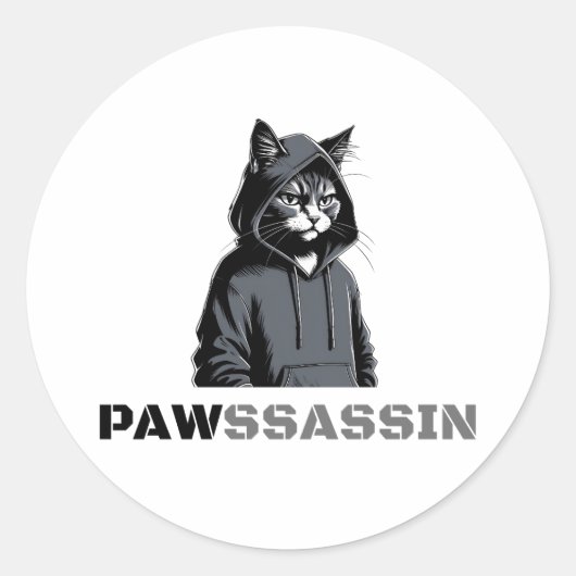 Autocollant de chat Pawssassin (Devant)