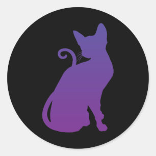 Autocollant de chat violet