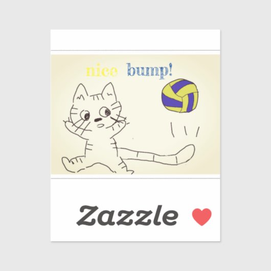 autocollant de chat vollayball3 (Feuille)