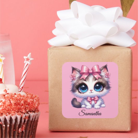 Autocollant de chaton mignon (Fête)