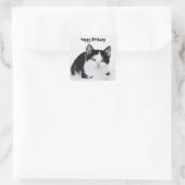 Autocollant de chaton pensif noir et blanc (Sac)