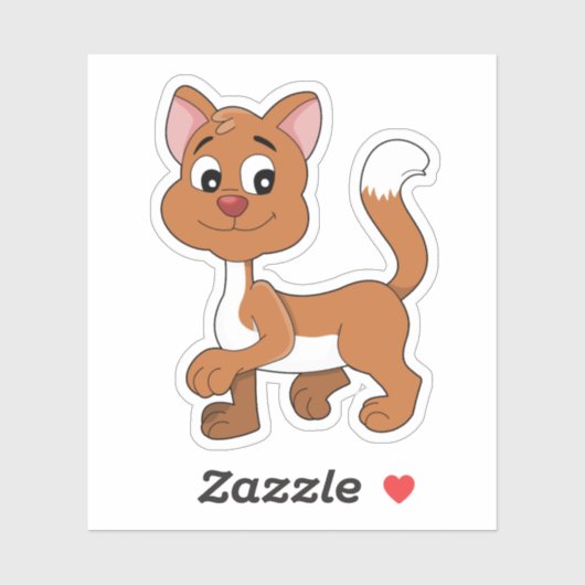 Autocollant de chaton roux mignon (Feuille)