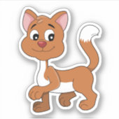 Autocollant de chaton roux mignon (Devant)