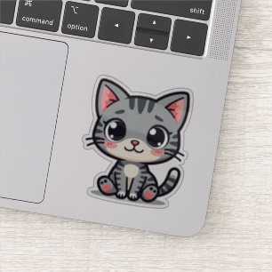 Autocollant de chaton tabby gris mignon – Grands y