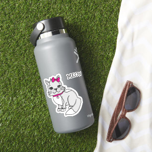 Autocollant de chaton tacheté gris et blanc avec n