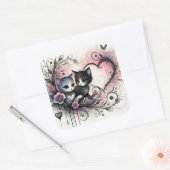 Autocollant de chats mignons de la Saint-Valentin (Enveloppe)