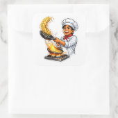 Autocollant de chef cuisinant du riz frit (Sac)