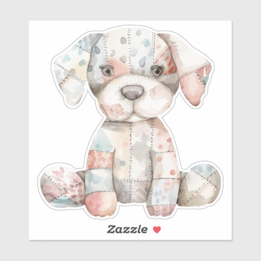 Autocollant de chien à patchwork (Feuille)