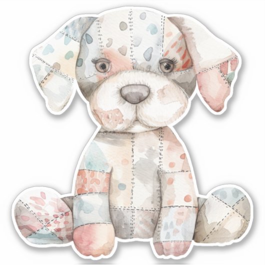 Autocollant de chien à patchwork (Devant)