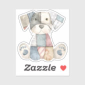 Autocollant de chien à patchwork (Feuille)