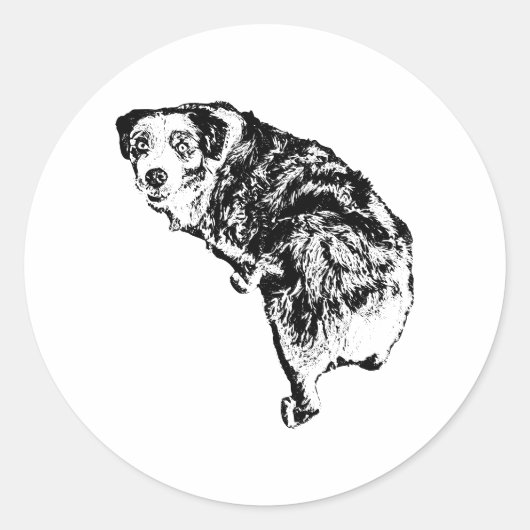 Autocollant de chien berger australien – Style d'a (Devant)