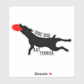 Autocollant de chien de disque de Rat terrier