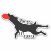 Autocollant de chien de disque de Rat terrier (Devant)