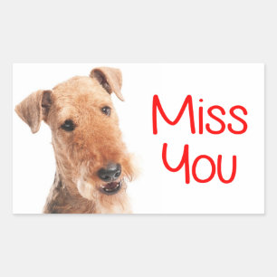 Autocollant de chiot Airedale Terrier Miss You
