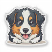 Autocollant de chiot Aussie Kawaii souriant (Devant)