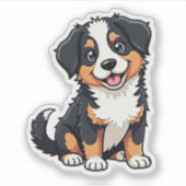 Autocollant de chiot Aussie Kawaii souriant (Devant)