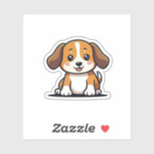 Autocollant de chiot Beagle Kawaii Adorable (Feuille)
