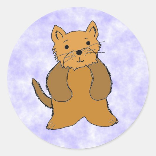 Autocollant de chiot de dessin animé mignon (Devant)