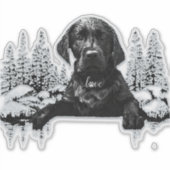 Autocollant de chiot du Labrador noir (Devant)