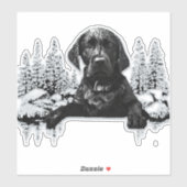 Autocollant de chiot du Labrador noir (Feuille)