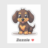 Autocollant de chiot teckel Kawaii adorable (Feuille)