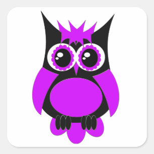 Autocollant de Chouette à punk violet