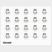 Autocollant de Chouette noire et blanche (Feuille)