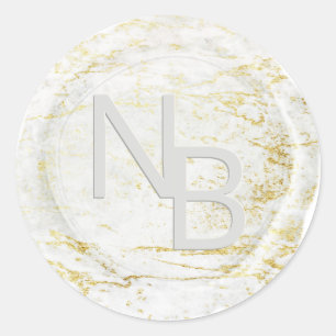 Autocollant de cire à cacheter monogrammé en marbr