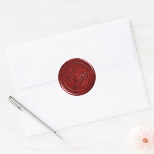 Autocollant de cire bordeaux Royal Red avec initia