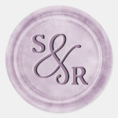 Autocollant de cire de prune violette avec initial (Devant)