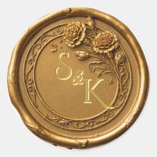 Autocollant de cire de scellement Carnation Rouge (Devant)