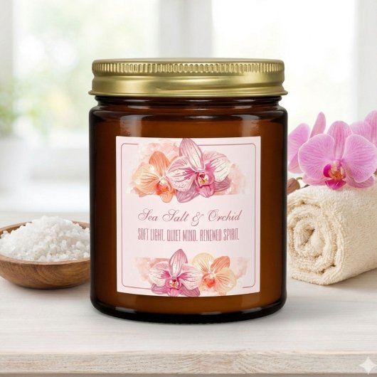 Autocollant de citation de bougie à l'orchidée et