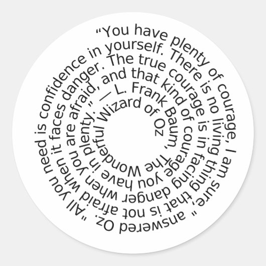 autocollant de citation de courage du Magicien d'O (Devant)