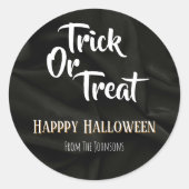 Autocollant de citation de texte Halloween Trick o (Devant)