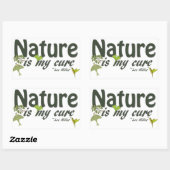 Autocollant de citation Nature Is My Cure (Feuille)