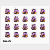 Autocollant de citrouille de sorcière d'Halloween  (Feuille)