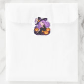 Autocollant de citrouille de sorcière d'Halloween  (Sac)