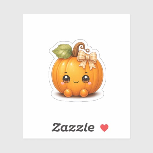 Autocollant de citrouille Kawaii mignon (Feuille)