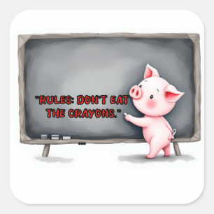 Autocollant de classe de porc "Ne mangez pas les c