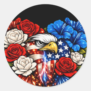 Autocollant de clip art patriotique du 4 juillet a