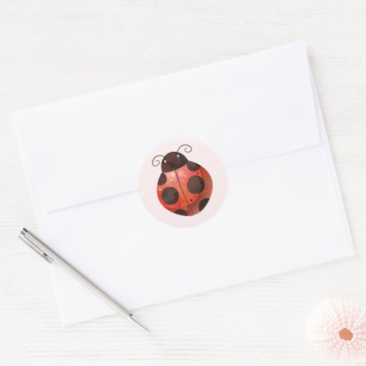 Autocollant de coccinelle pour fête d'anniversaire (Enveloppe)
