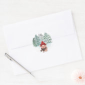 Autocollant de cochon de Noël (Enveloppe)
