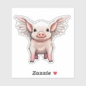 Autocollant de cochon rose (Feuille)